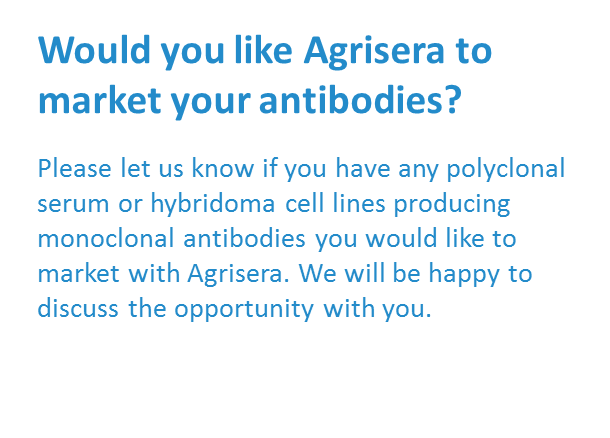 Market your antibodies with Agrisera
