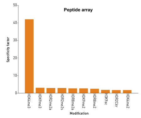 Peptide array using anti-H3K4me3 | histone H3, trimethylated lysine 4 (H3K4me3) polyclonal antibodies