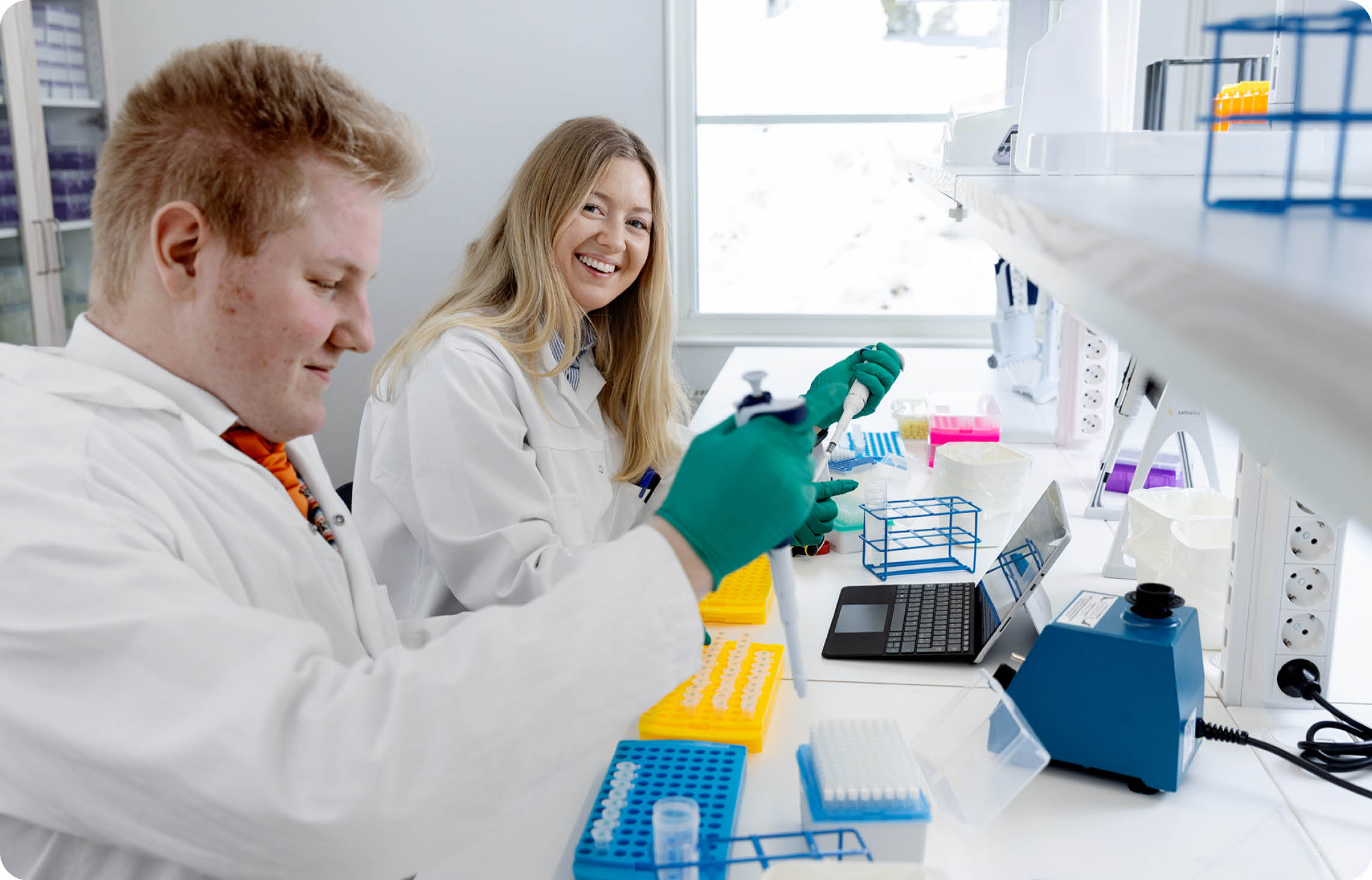 People pipetting at Agrisera