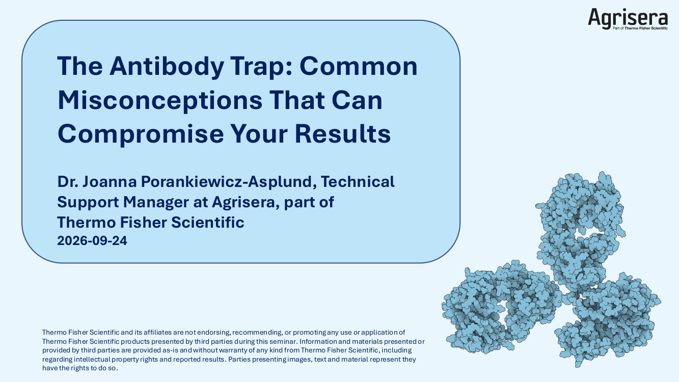 Antibody misconceptions webinar from Agrisera