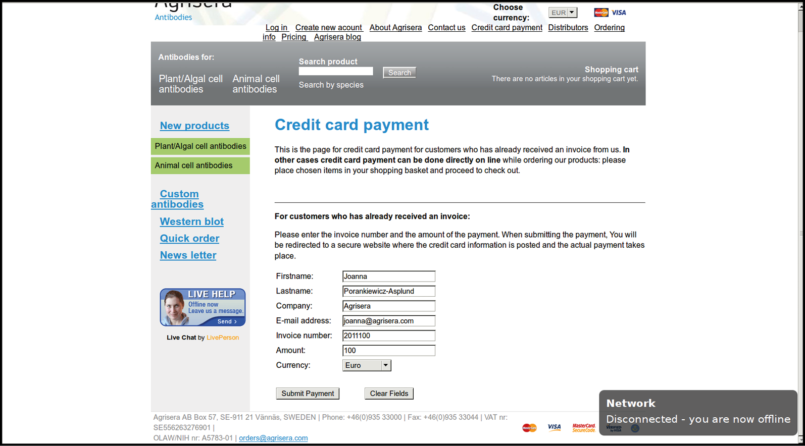 Agrisera website 2012