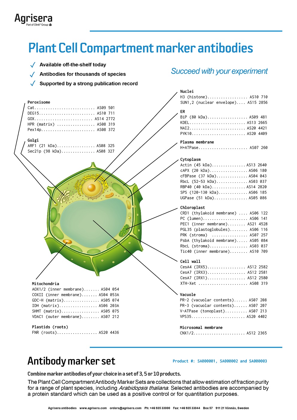 Agrisera compartment markers